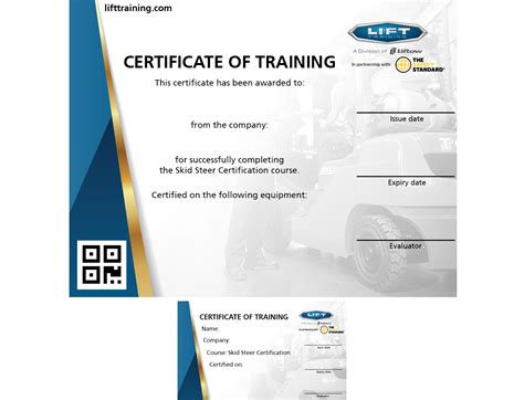 certified skid steer operator|skid steer certification card template.